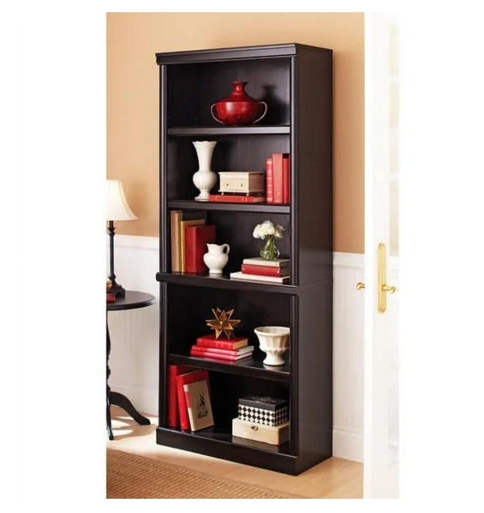70" 5 Shelf Bookcase Select Cherry Red - Sauder: Transitional Style, MDF Frame, Adjustable Shelves