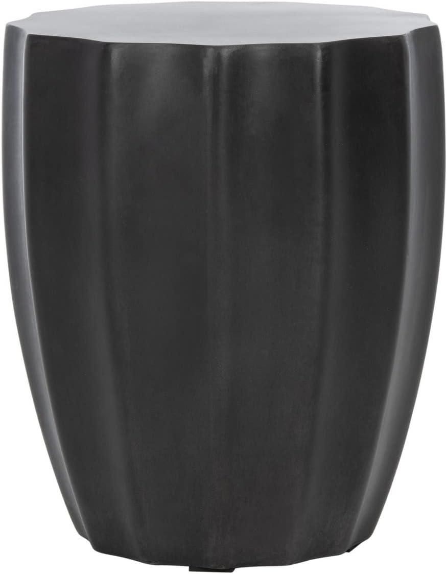Jaslyn Concrete Indoor/Outdoor Accent Stool - Dark Grey - Safavieh