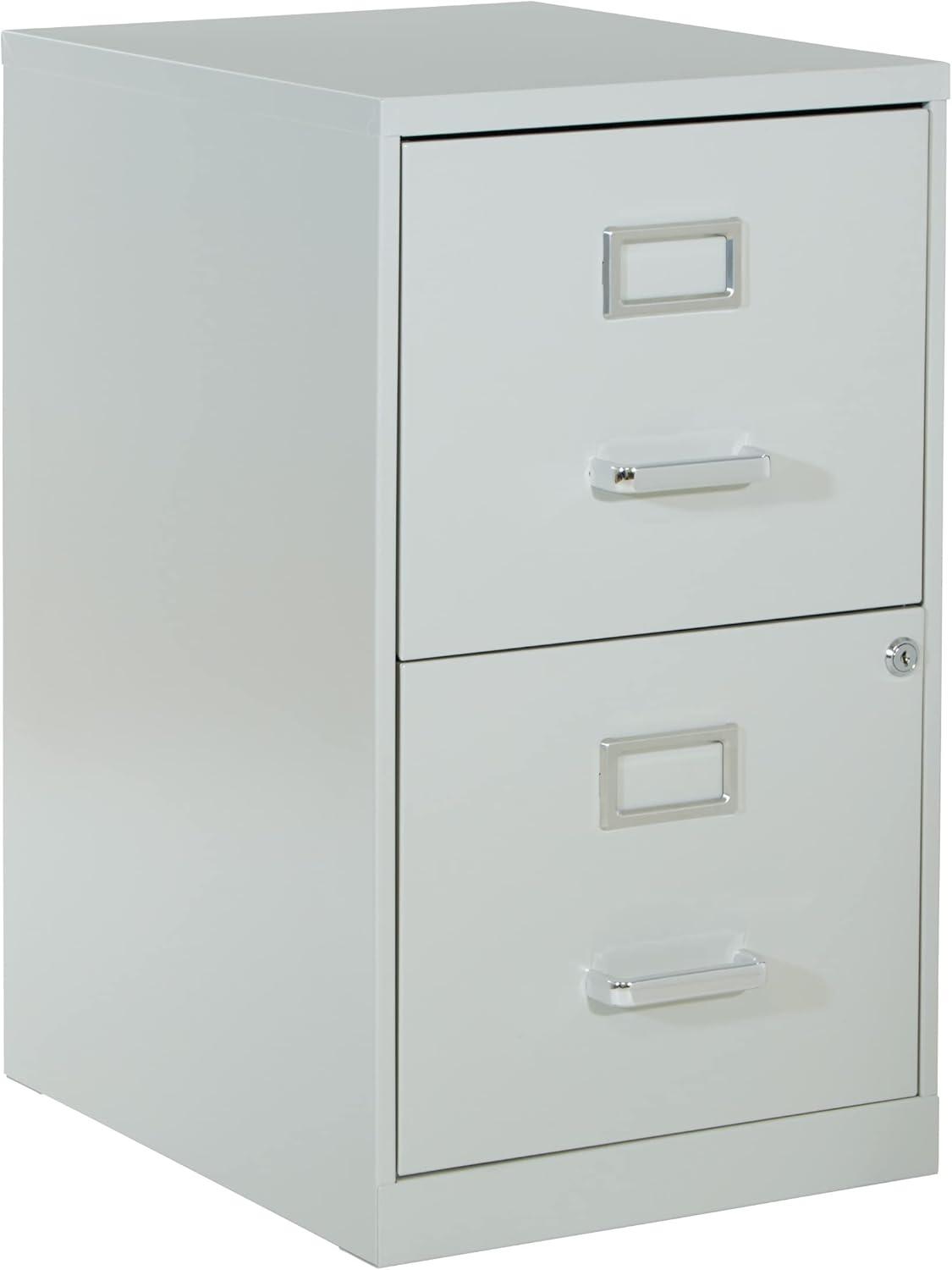 2 Drawer Locking Metal File Cabinet in Gray