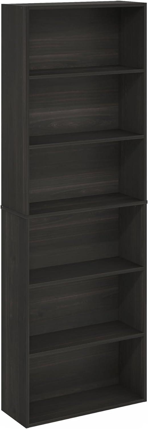 Furinno JAYA Simply Home Free Standing Adjustable 6-Tier Open Storage Bookcase, Espresso