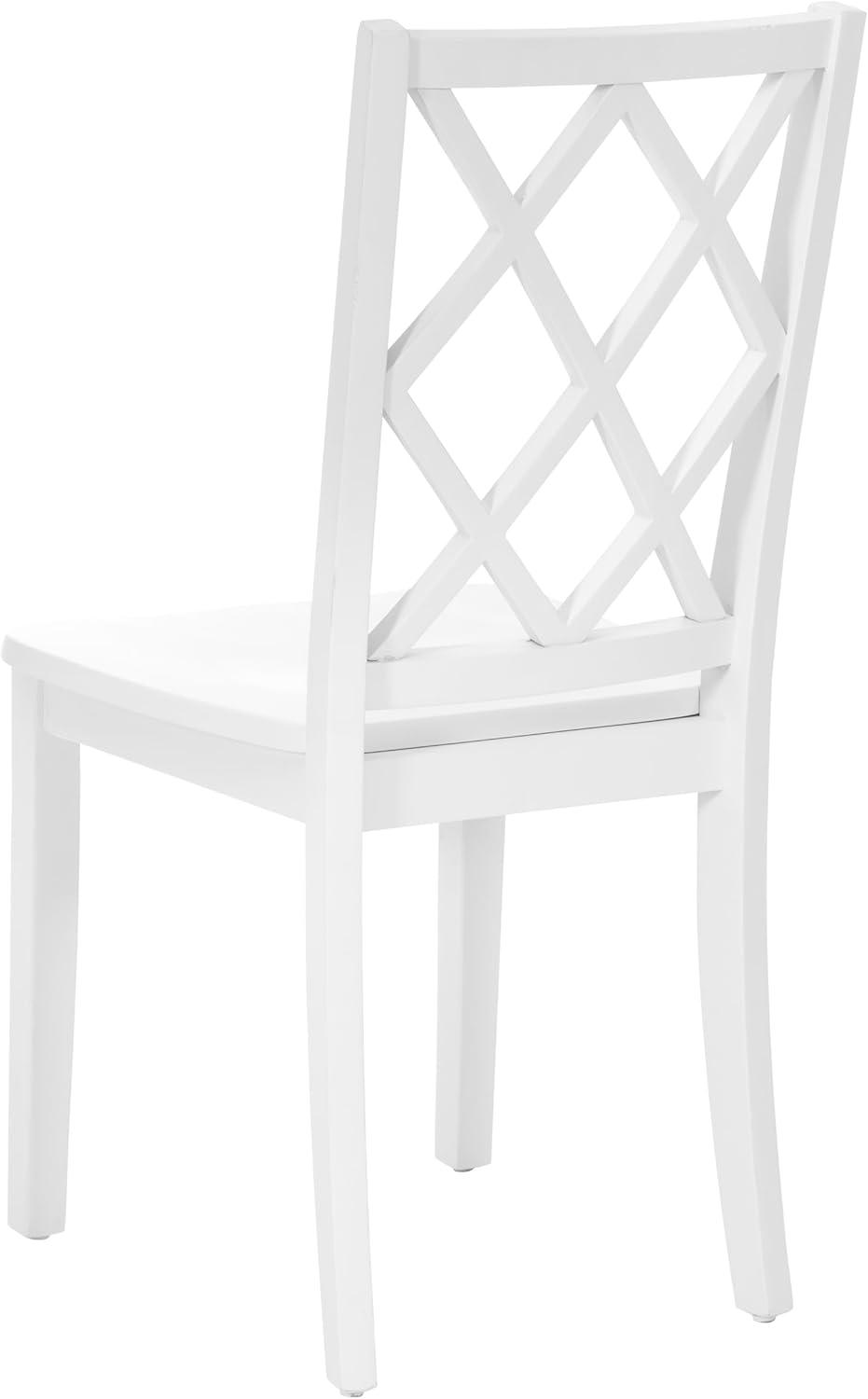 White Wood Cross Back Dining Side Chair