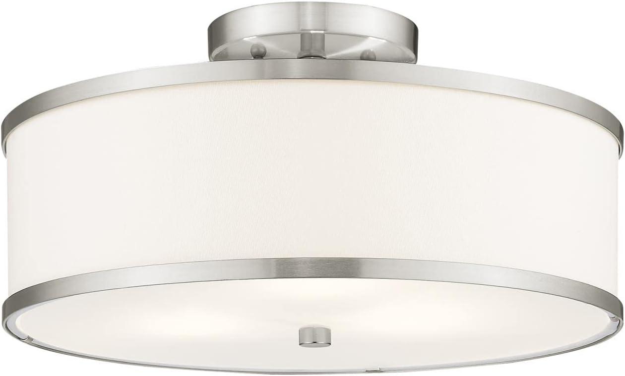 Livex Lighting Park Ridge 3 - Light Semi-Flush Mount in  Brushed Nickel