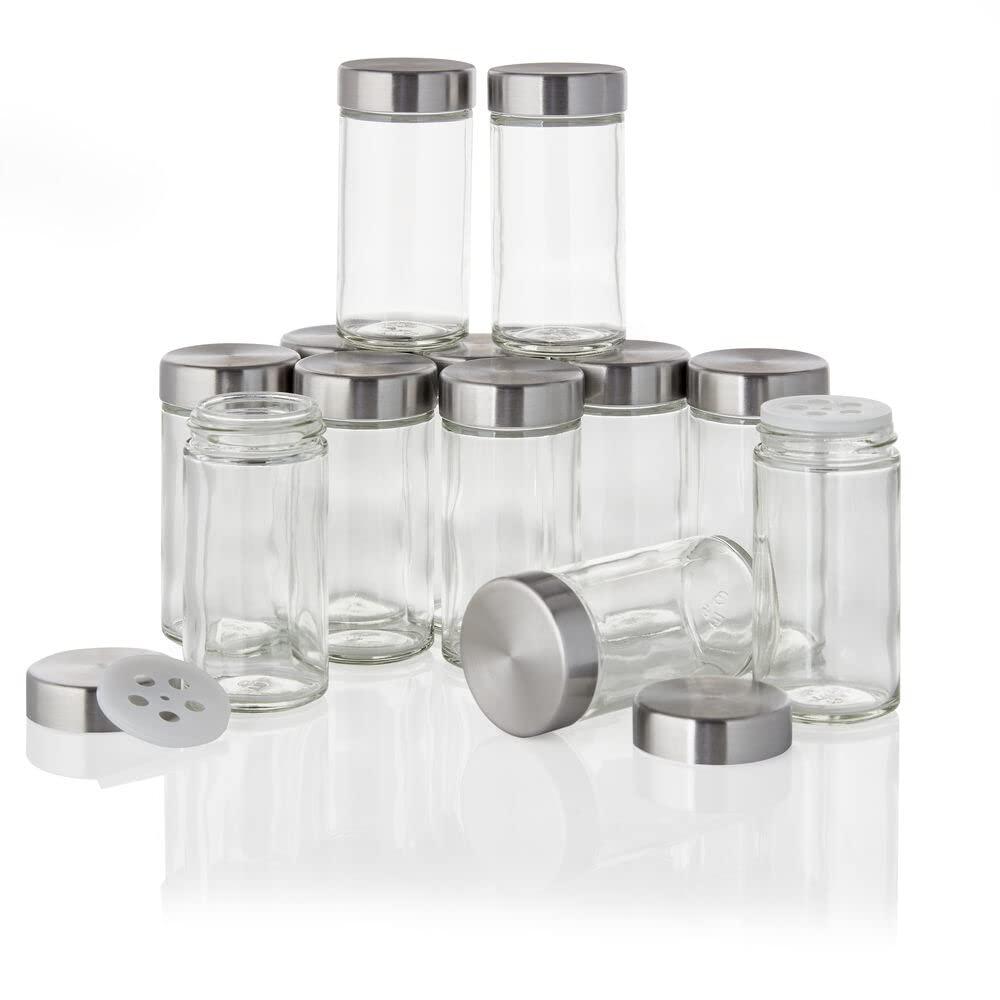 Kamenstein Kamenstein Empty Jars With Silver Cap, 3-Ounce (Set of 12)