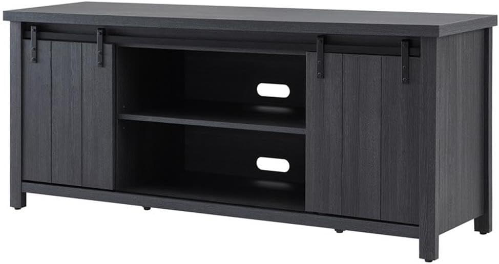 Evelyn&Zoe Deacon Rectangular TV Stand for TV's up to 65", Charcoal Gray
