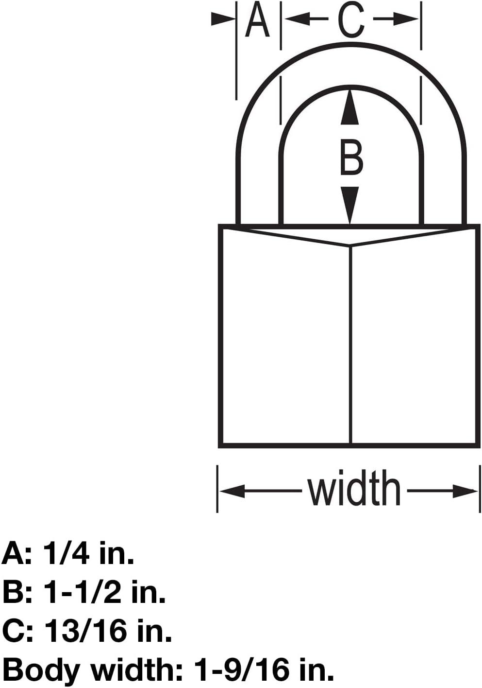 Black Aluminum 1.55" Padlock Set with Brass Key