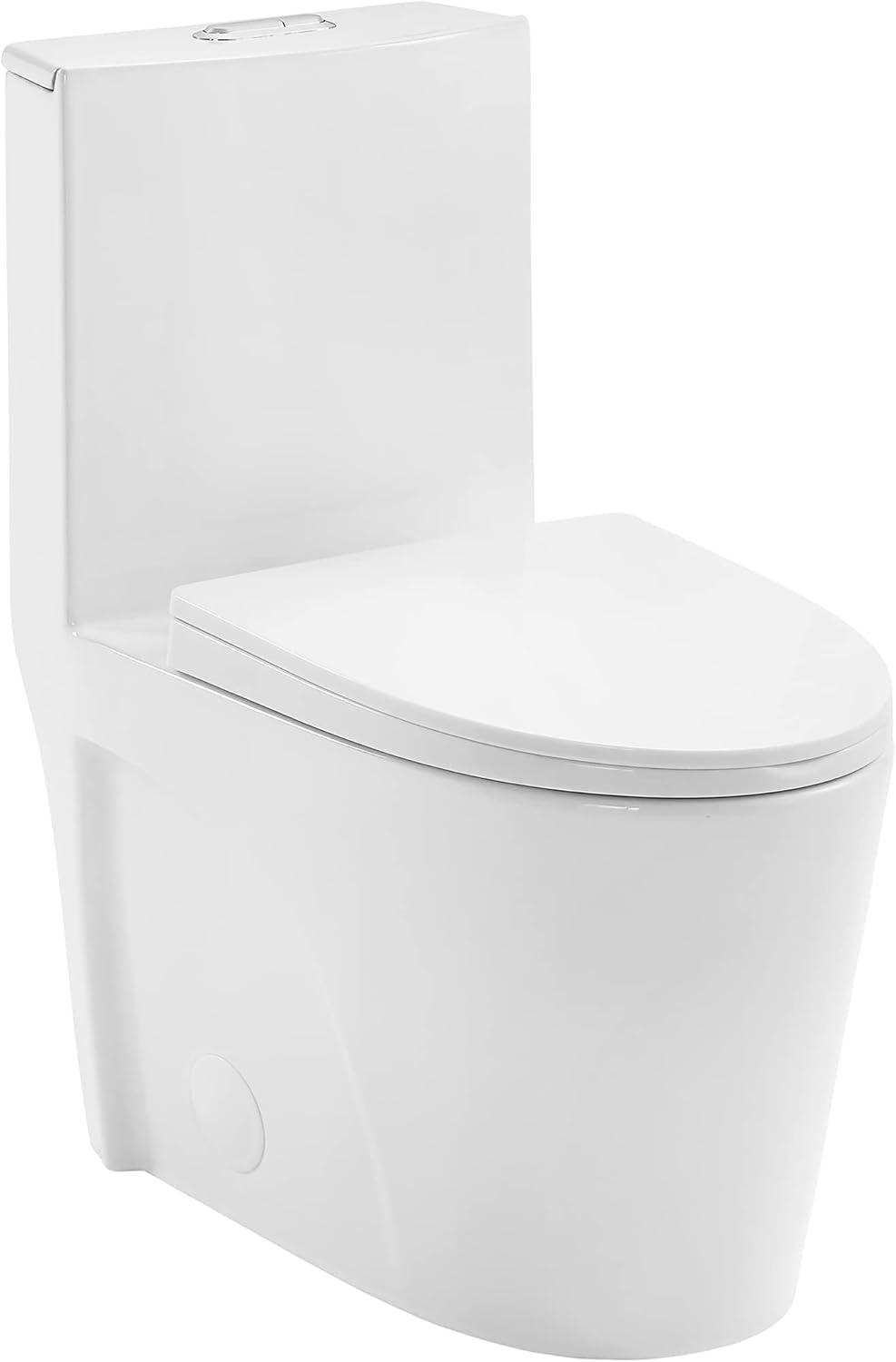 White Elongated Dual Flush High Efficiency Toilet