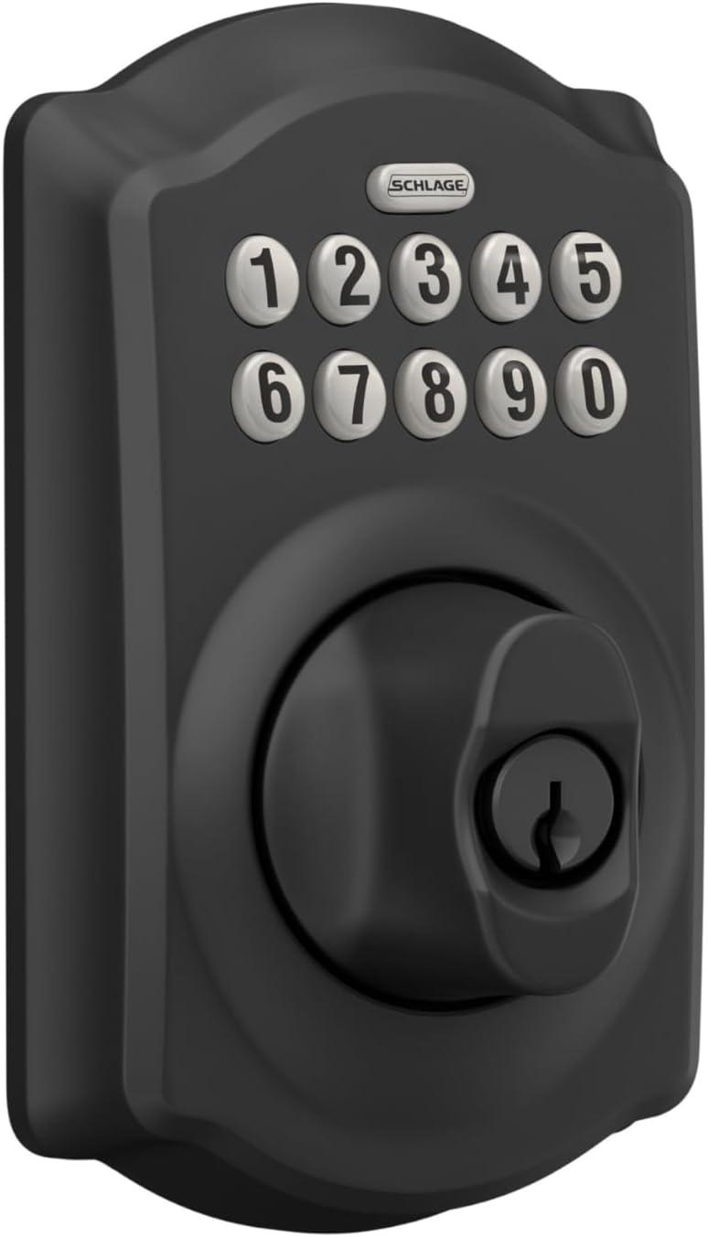 Matte Black Electronic Keypad Single Cylinder Deadbolt