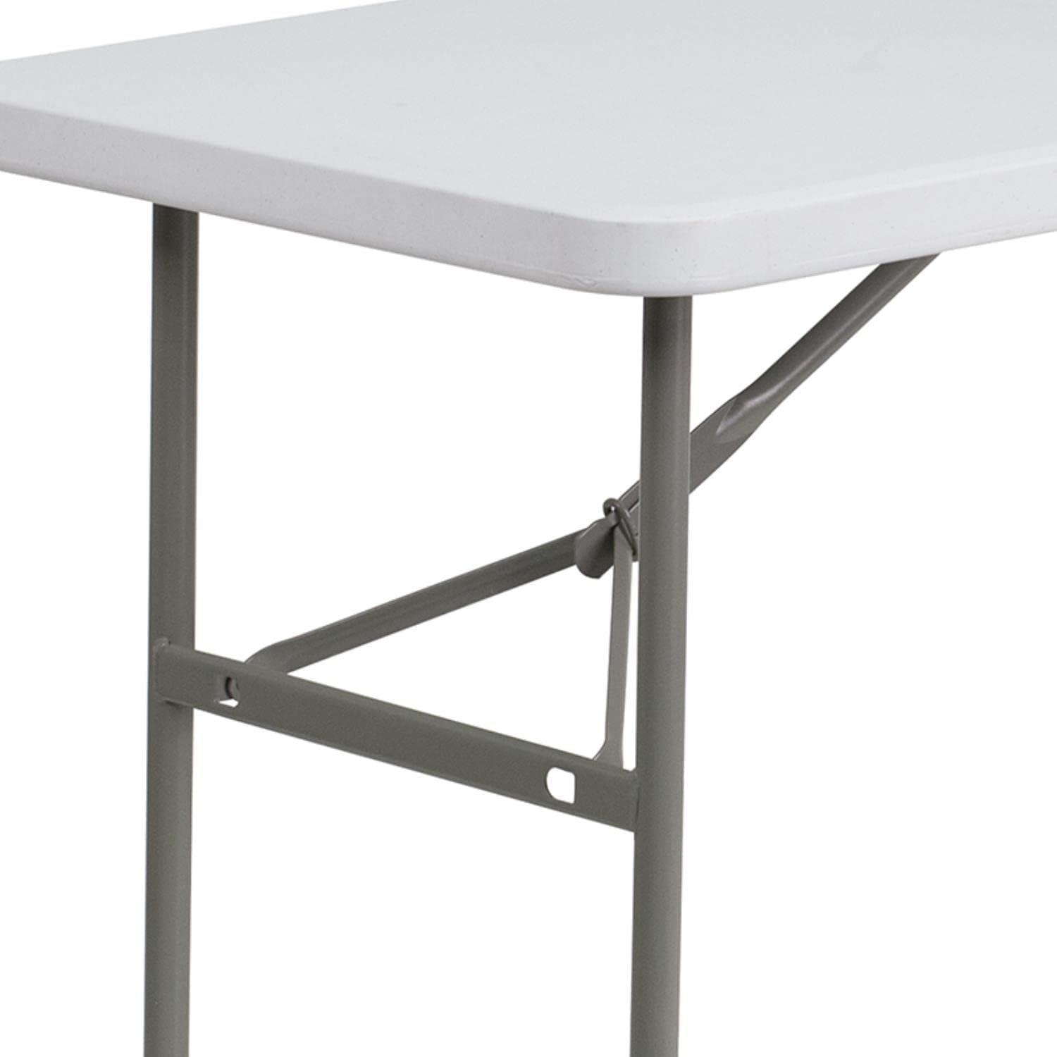 Granite White 4-Foot Rectangular Plastic Folding Table