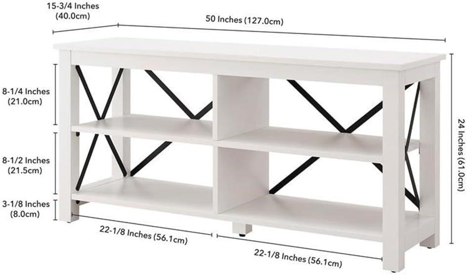 Evelyn&Zoe Sawyer Rectangular TV Stand for TV's up to 55", White