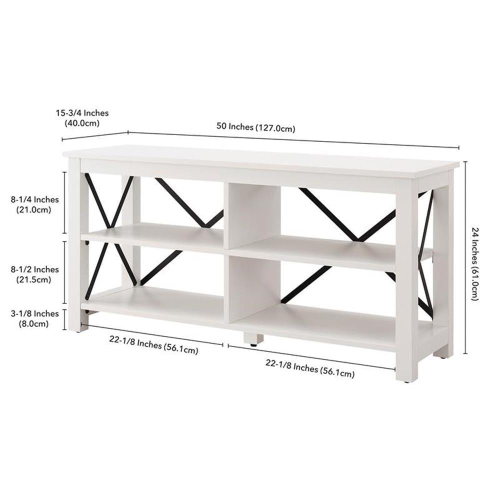 Evelyn&Zoe Sawyer Rectangular TV Stand for TV's up to 55", White