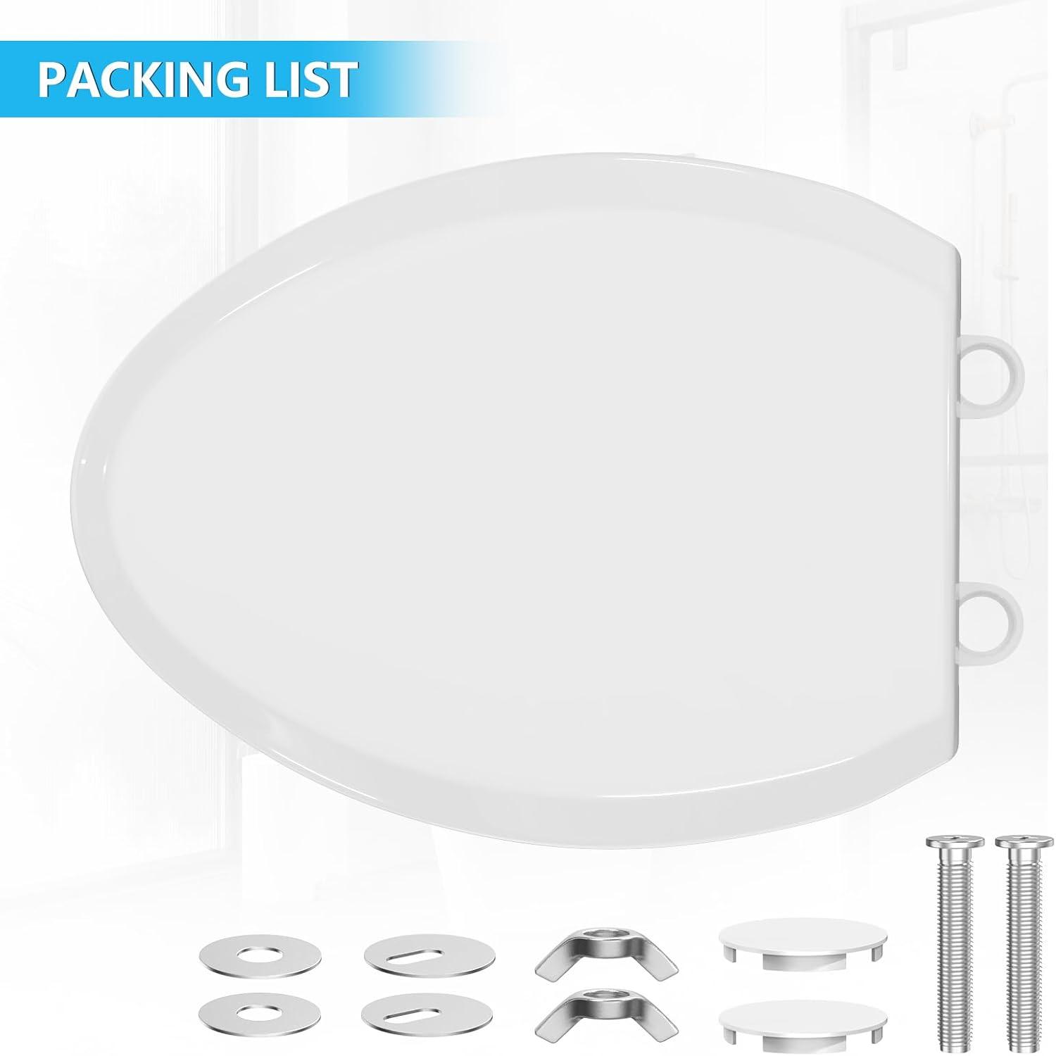 White Elongated Soft Close Plastic Toilet Seat