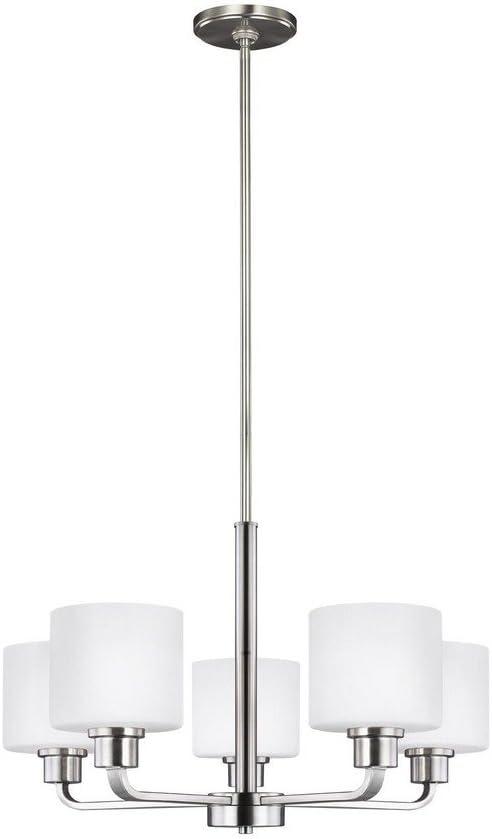 Brushed Nickel Mini Drum 5-Light Chandelier