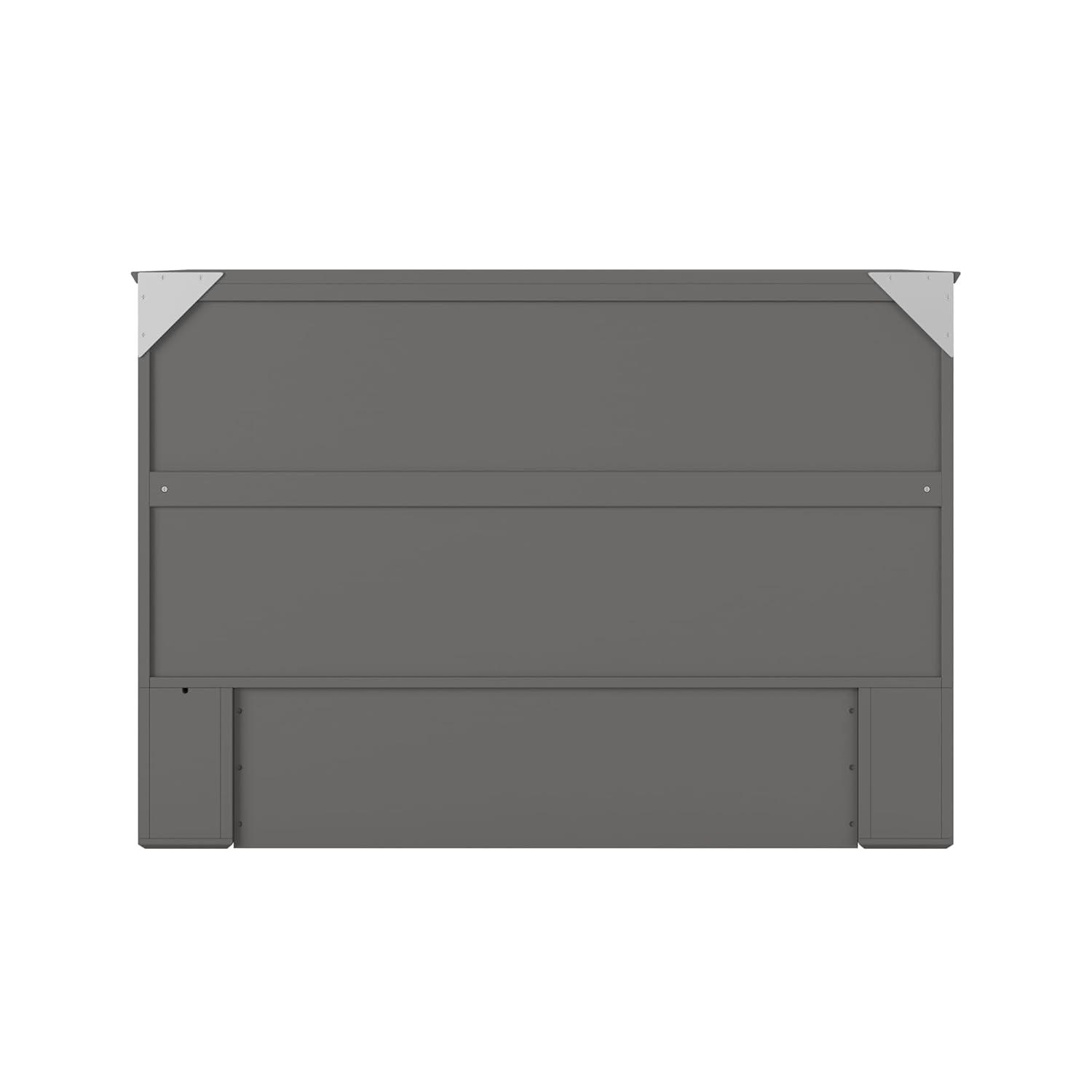 AFI Hamilton Full Solid Wood Murphy Bed Chest with Built-In Charger in Gray