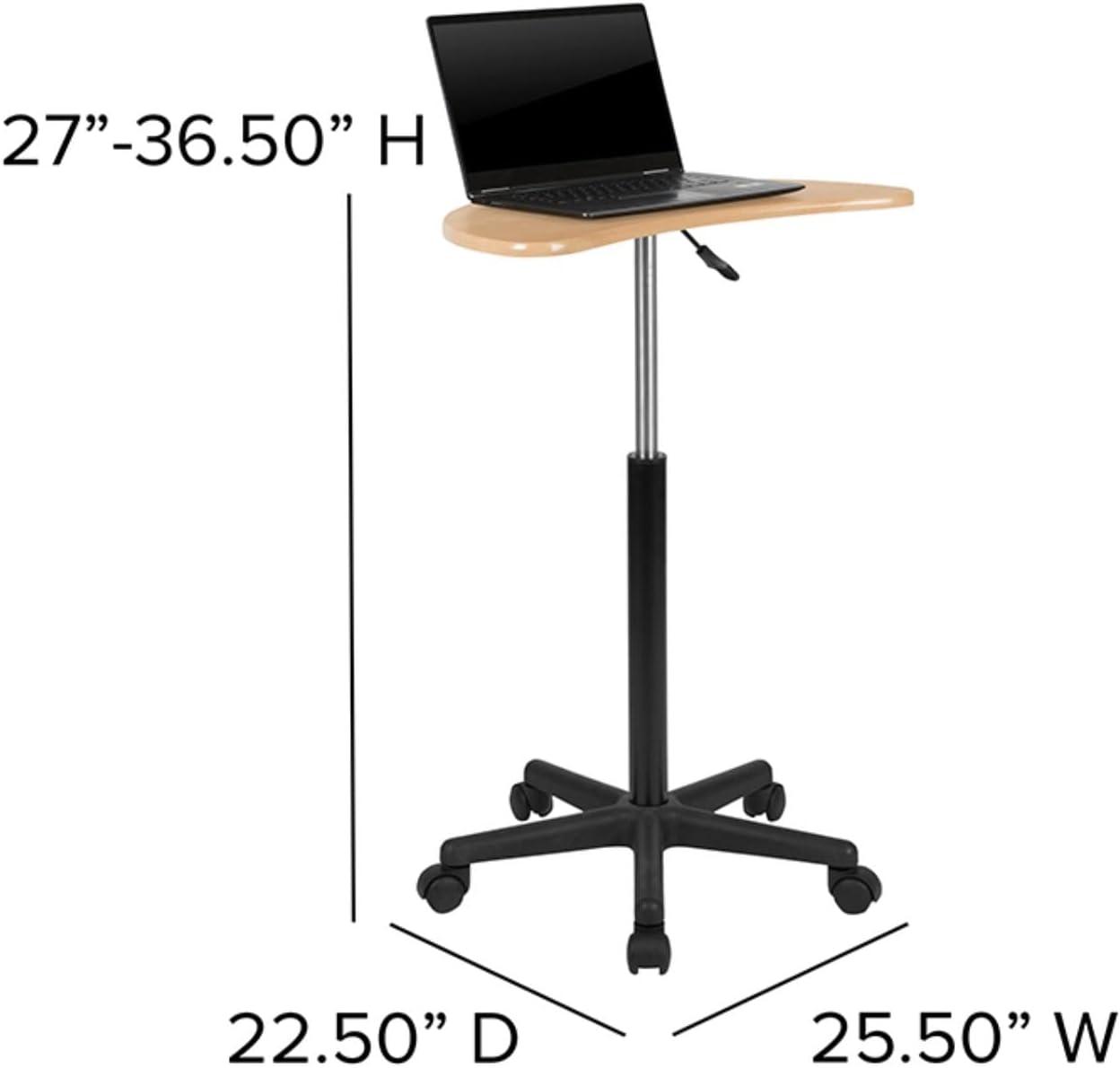 Flash Furniture Sit to Stand Mobile Laptop Computer Desk - Portable Rolling Standing Desk