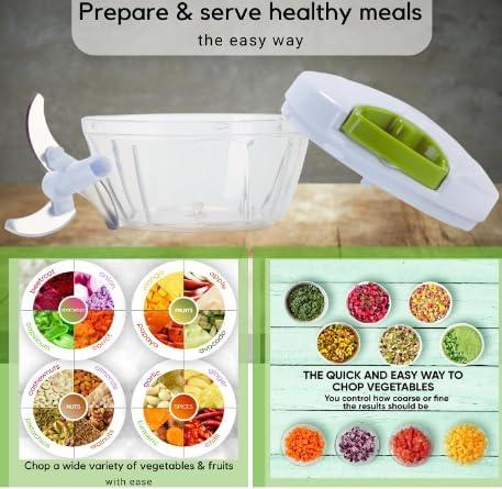 FC-Manual Vegetable Chopper- Portable Food Processor for Vegetables, Garlic, Fruits Nuts Onions Chopper Hand Pull Mincer Blender Mixer Food processor-18003