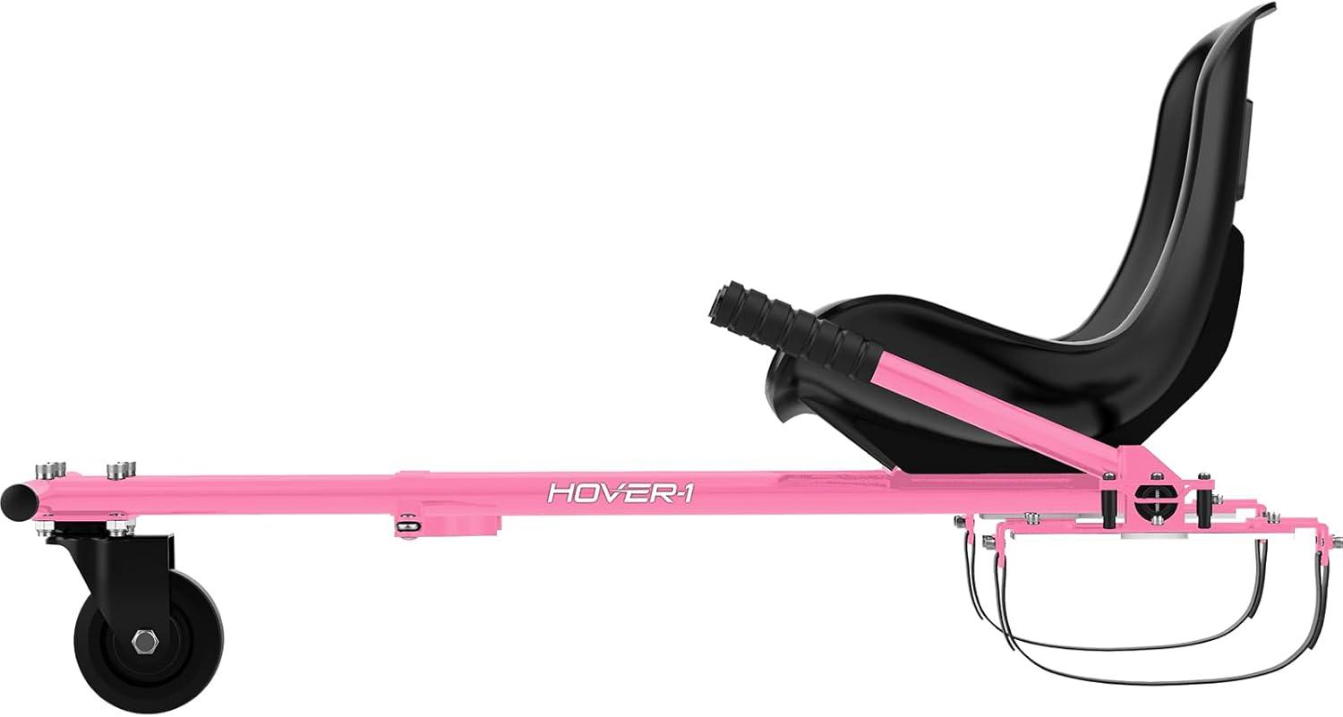 Pink Adjustable Hoverboard Go Kart Attachment with Hand-Operated Control