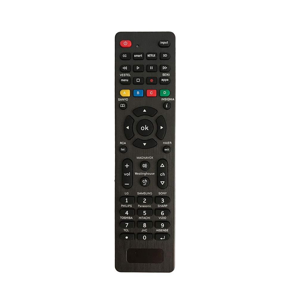 Universal Remote for Samsung,LG, Sony, Sharp, Vizio, Philips, Toshiba, Hitachi, RCA, Sanyo, JVC, TCL, Hisense, Vestel, Seiki, Insignia, Magnavox, haier, Panasonic, Smart TVs-Simple Settings Requi