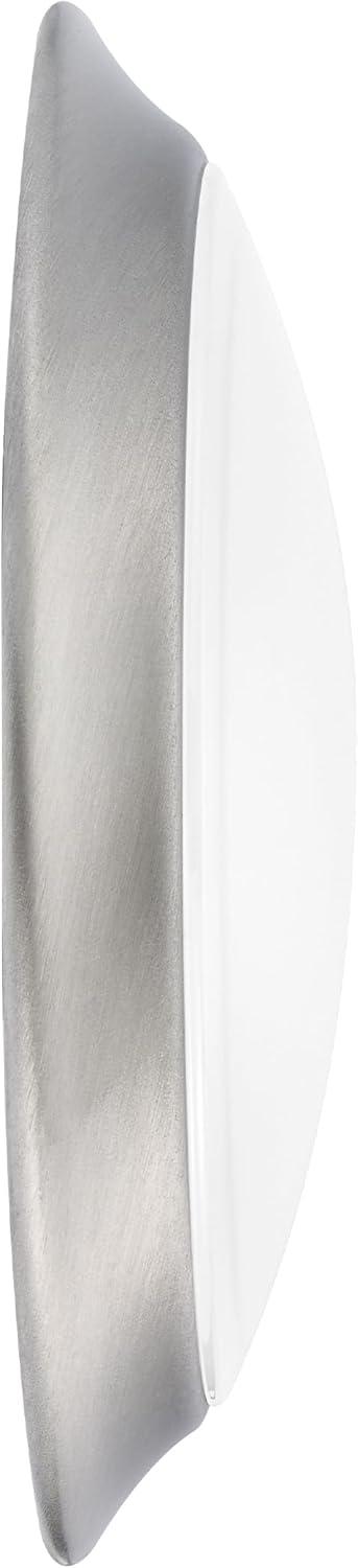 Maxxima 7 in. Satin Nickel Slim Round LED Flush Mount Ceiling Light Fixture, LED Disk Light 900 Lumens, Warm White 3000K Dimmable Dome Closet Light, Suitable for Pantry, Mudroom, Foyer and Hallway