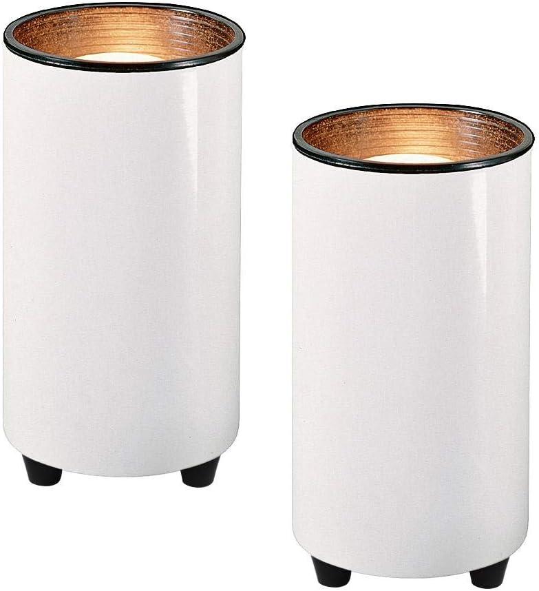 Pro Track Set of 2 Can Mini Uplighting Indoor Accent Spot-Lights Plug-In Floor Plant Home Decorative Art Desk Picture Table White Finish 6 1/2" High