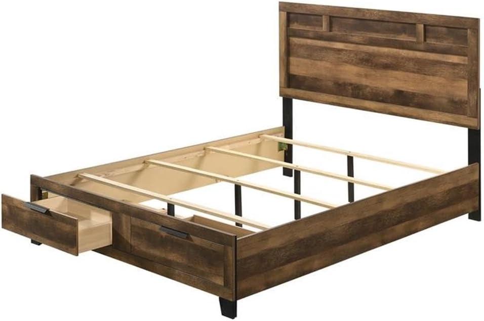 ACME Morales Storage Queen Bed in Rustic Oak