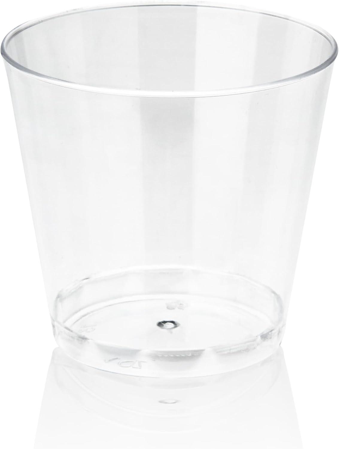 True Party Disposable Shot Glasses, Clear Plastic Drinking Glasses, Whiskey Cocktail Plastic Tumblers, Party Wedding Supplies, 1oz Set of 50