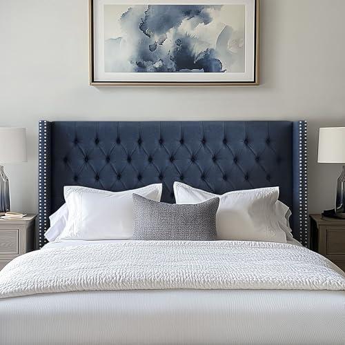 Madison Park Transitional Amelia Amelia Queen Headboard with Navy MP116-1142