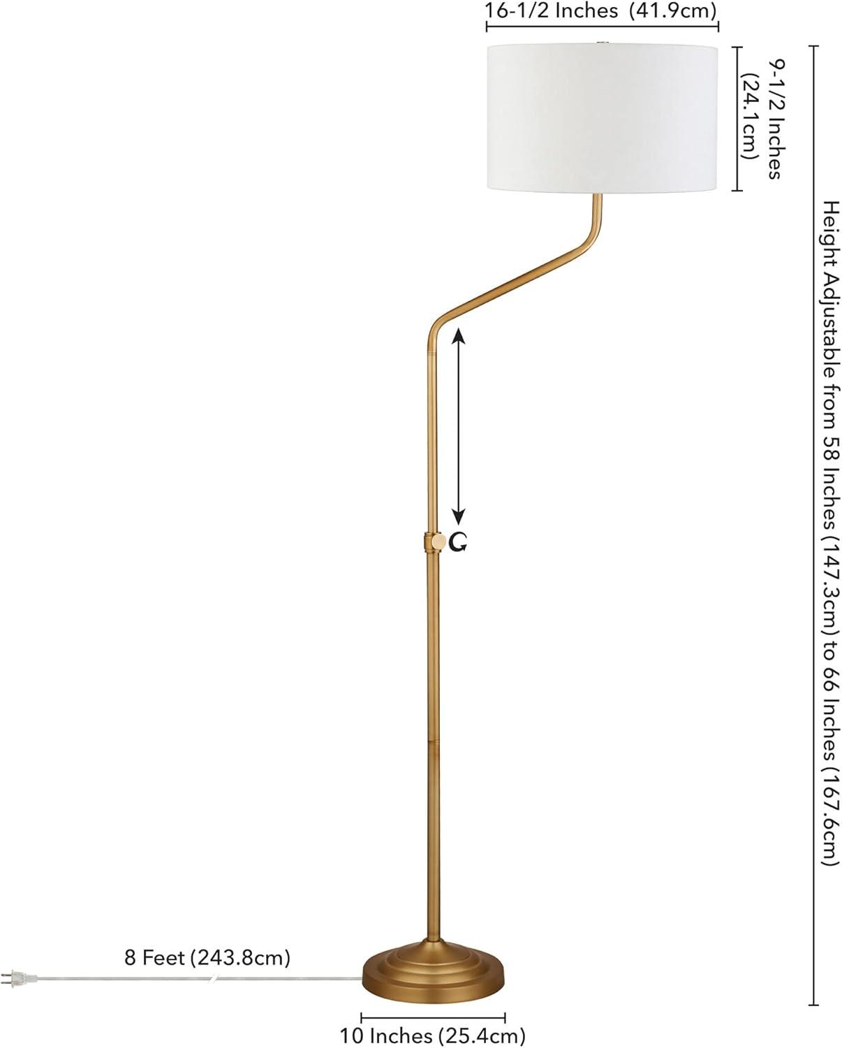 Callum Adjustable Height 66" Smart Floor Lamp in Brushed Brass