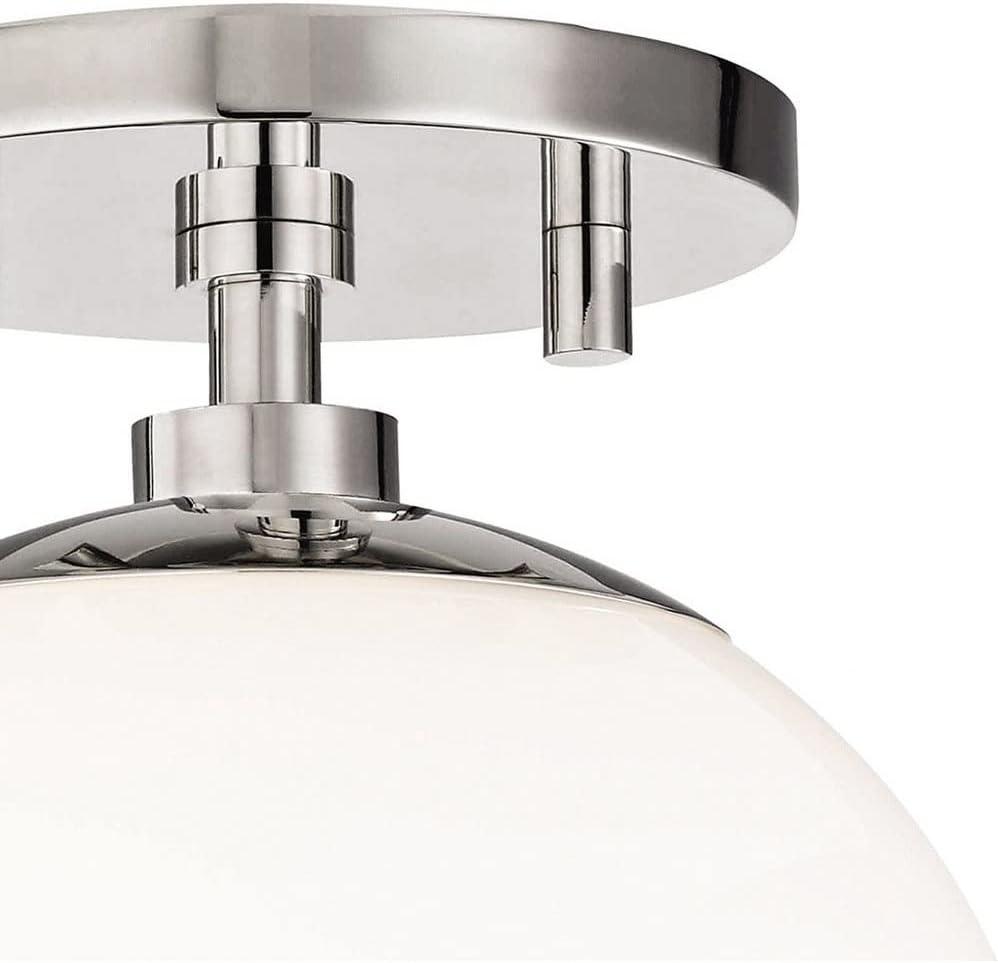 Mitzi Stella 1 - Light Semi-Flush Mount in  Aged Brass White Shade