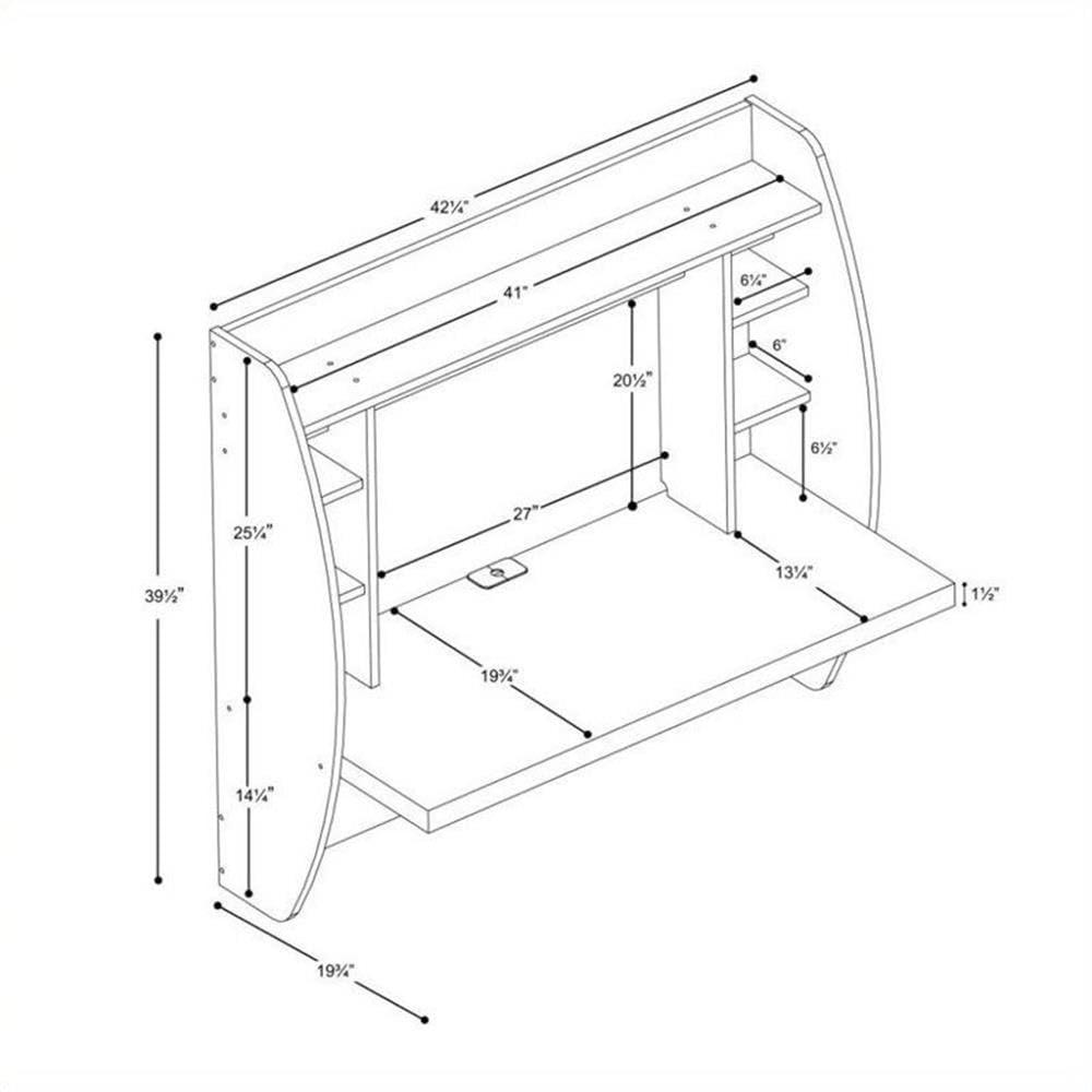 Prepac Floating Desk - Versatile Wall Mounted Desk for Small Spaces, Efficient Computer Desk with Storage, Black Wall Desks, Perfect for Modern Homes