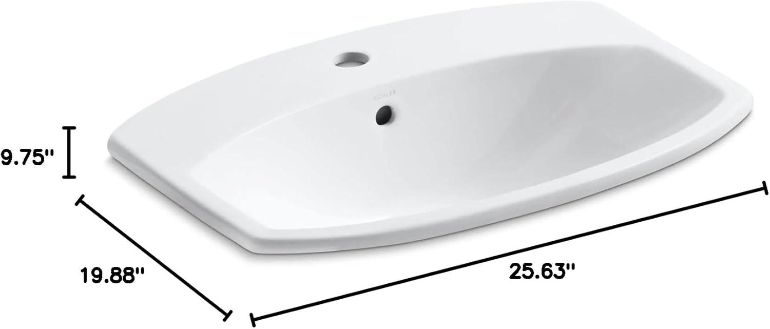 Cimarron® Vitreous China Rectangular Drop-In Bathroom Sink with Overflow