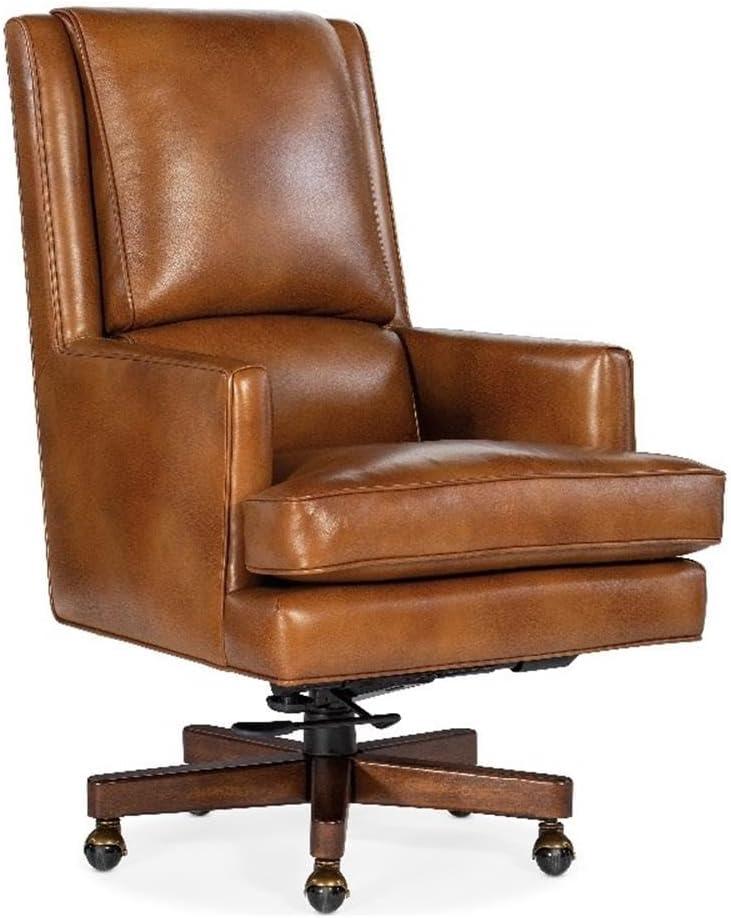 Voyage Cedar Brown Leather High Back Swivel Chair