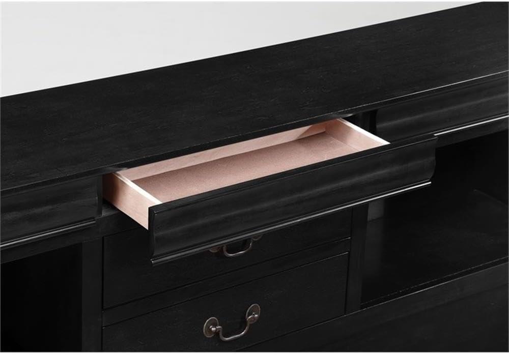 ACME Louis Philippe III Queen Bed w/Storage, Black