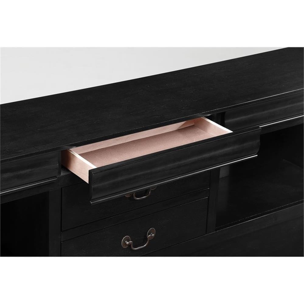 ACME Louis Philippe III Queen Bed w/Storage, Black