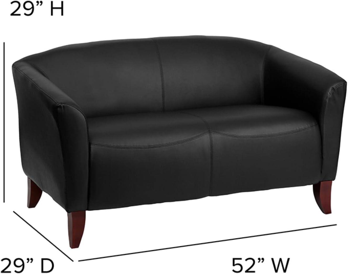 Flash Furniture HERCULES Imperial Series LeatherSoft Loveseat with Cherry Wood Feet