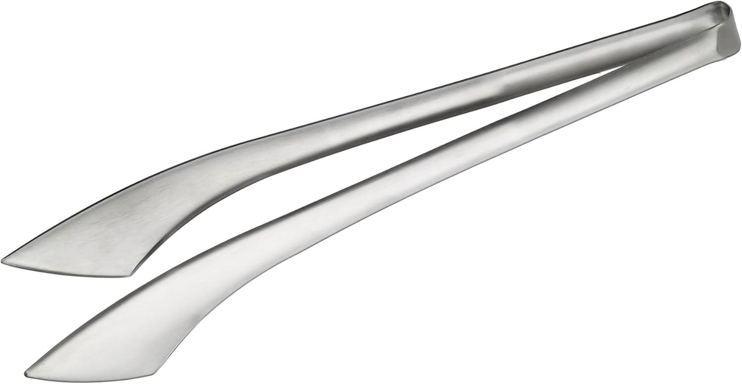 Heavy-Duty Satin Finish Stainless Steel Serving Tongs, 13.5"