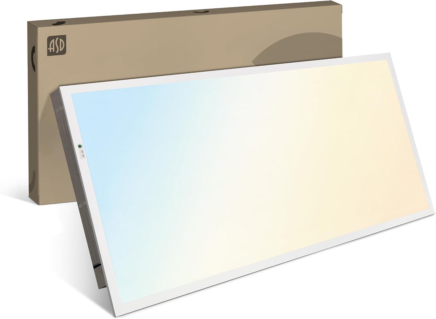 ASD 1x4 Surface Mount Frame for LED Flat Panel Light - Aluminum Surface Mounting Bracket Kit for Drop Ceiling - Low Profile Back-Lit Panels Mount Kit, White