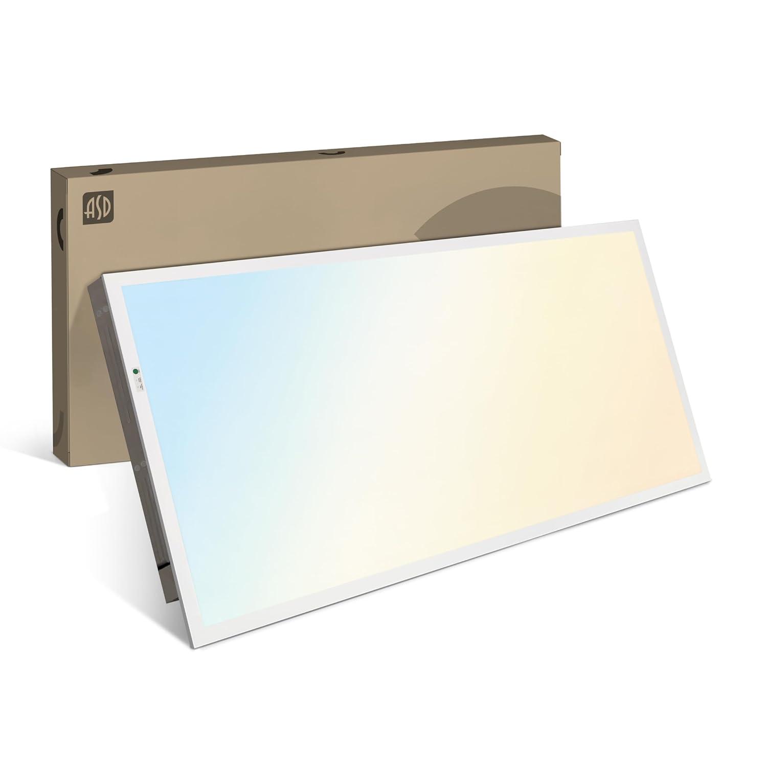 ASD 1x4 Surface Mount Frame for LED Flat Panel Light - Aluminum Surface Mounting Bracket Kit for Drop Ceiling - Low Profile Back-Lit Panels Mount Kit, White