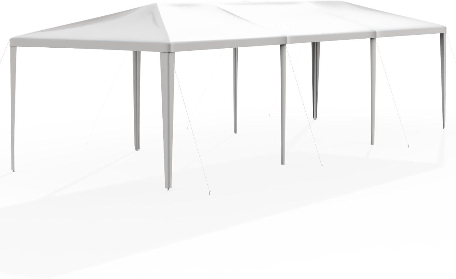 White 10' x 30' Steel Frame Outdoor Canopy Tent