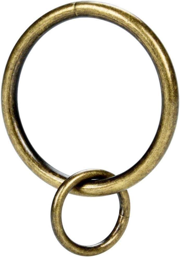 Antique Brass 2.4" Steel Curtain Rings Set of 28