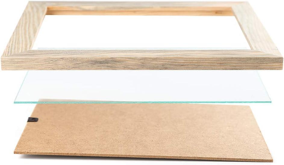 Rustic Wooden Poster Picture Frame 24x36 Natural Solid Eco Distressed Wood for Wall Mounting Barnwood Photo Frame