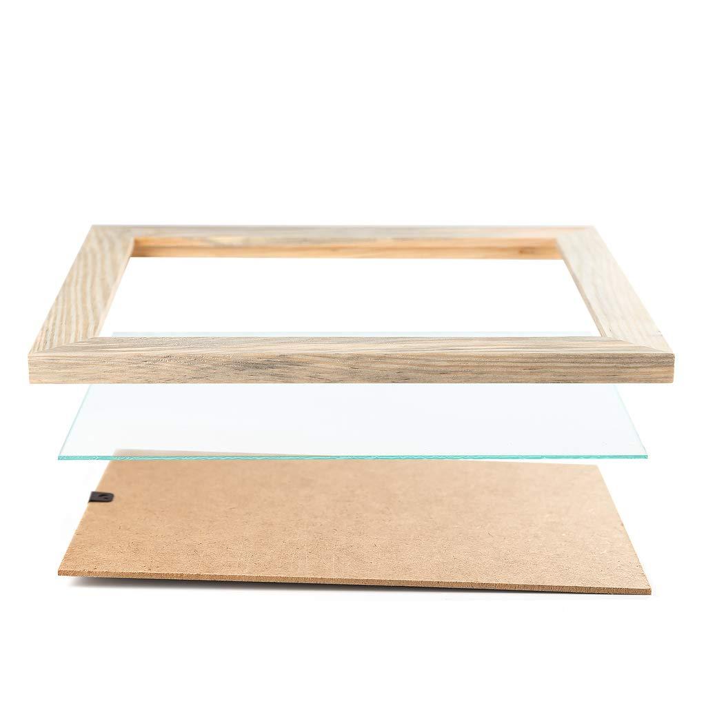 Rustic Wooden Poster Picture Frame 24x36 Natural Solid Eco Distressed Wood for Wall Mounting Barnwood Photo Frame