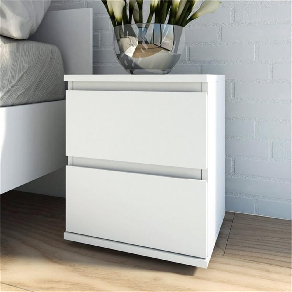 Tvilum, Aurora 2 Drawer Nightstand, White