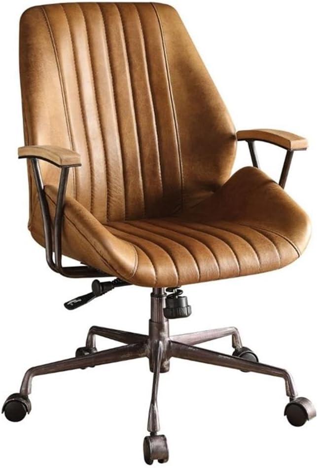 Genuine Leather Office, Swivel Computer, Ergonomic Task Chair