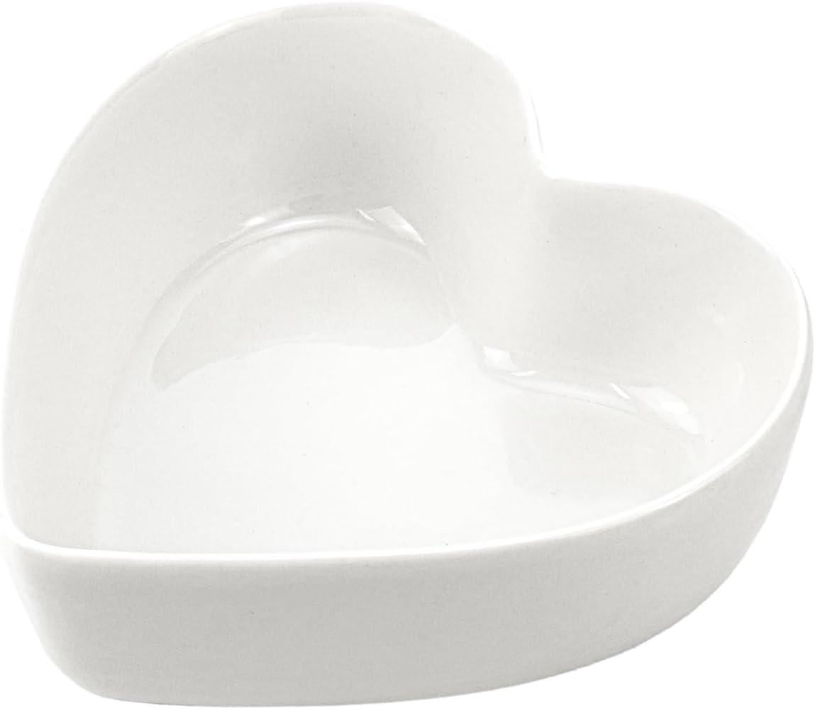 White Ceramic Heart-Shaped Bowl for Salad and Dessert