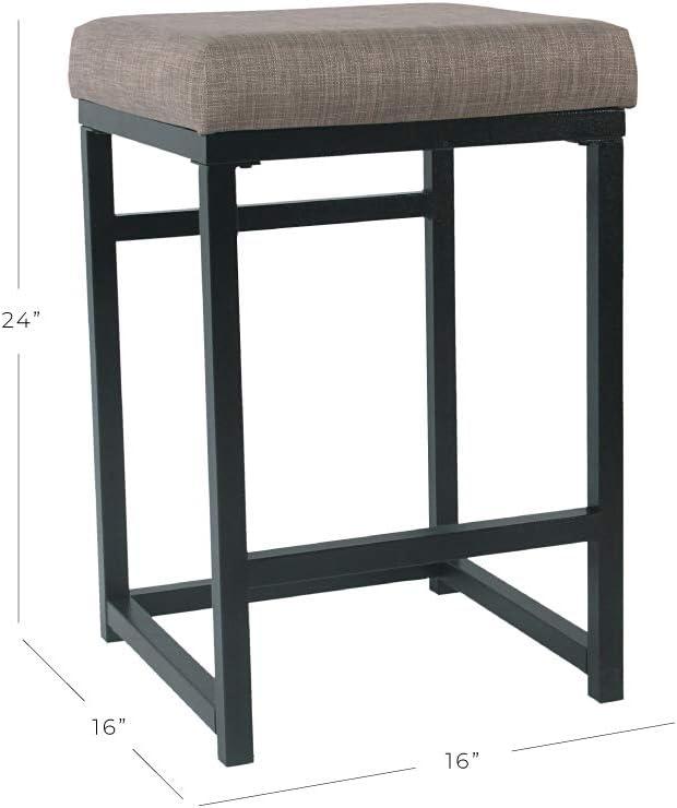 Open Back Metal Counter Height Barstool - HomePop