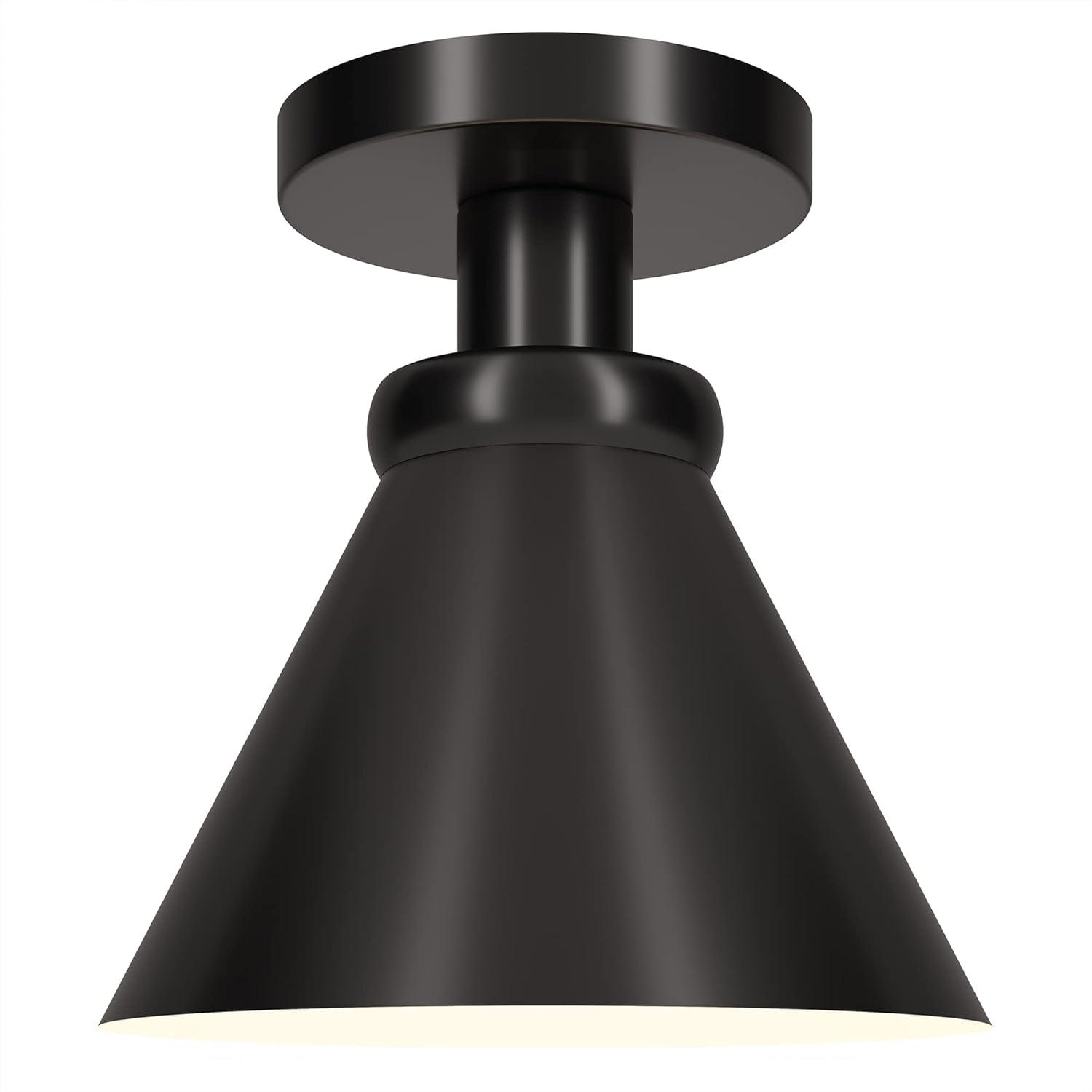 Henn&Hart 8.5"  Black Semi Flush Mount