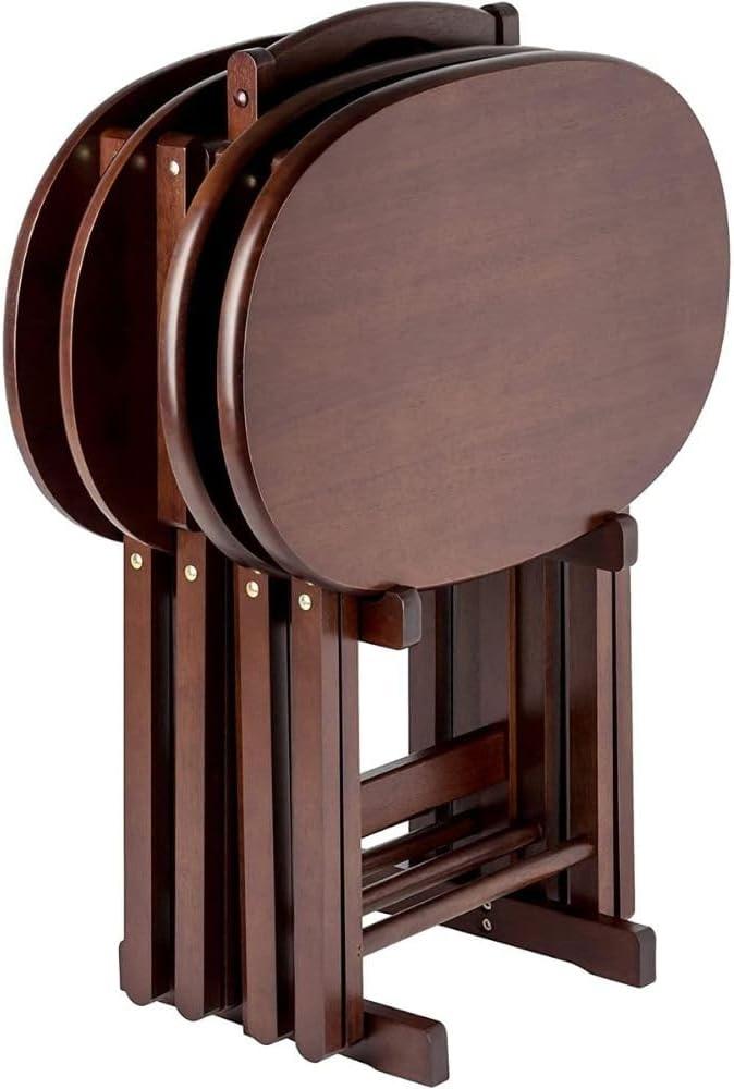 5pc Nathan Snack Table Set In Cappuccino Brown - Winsome