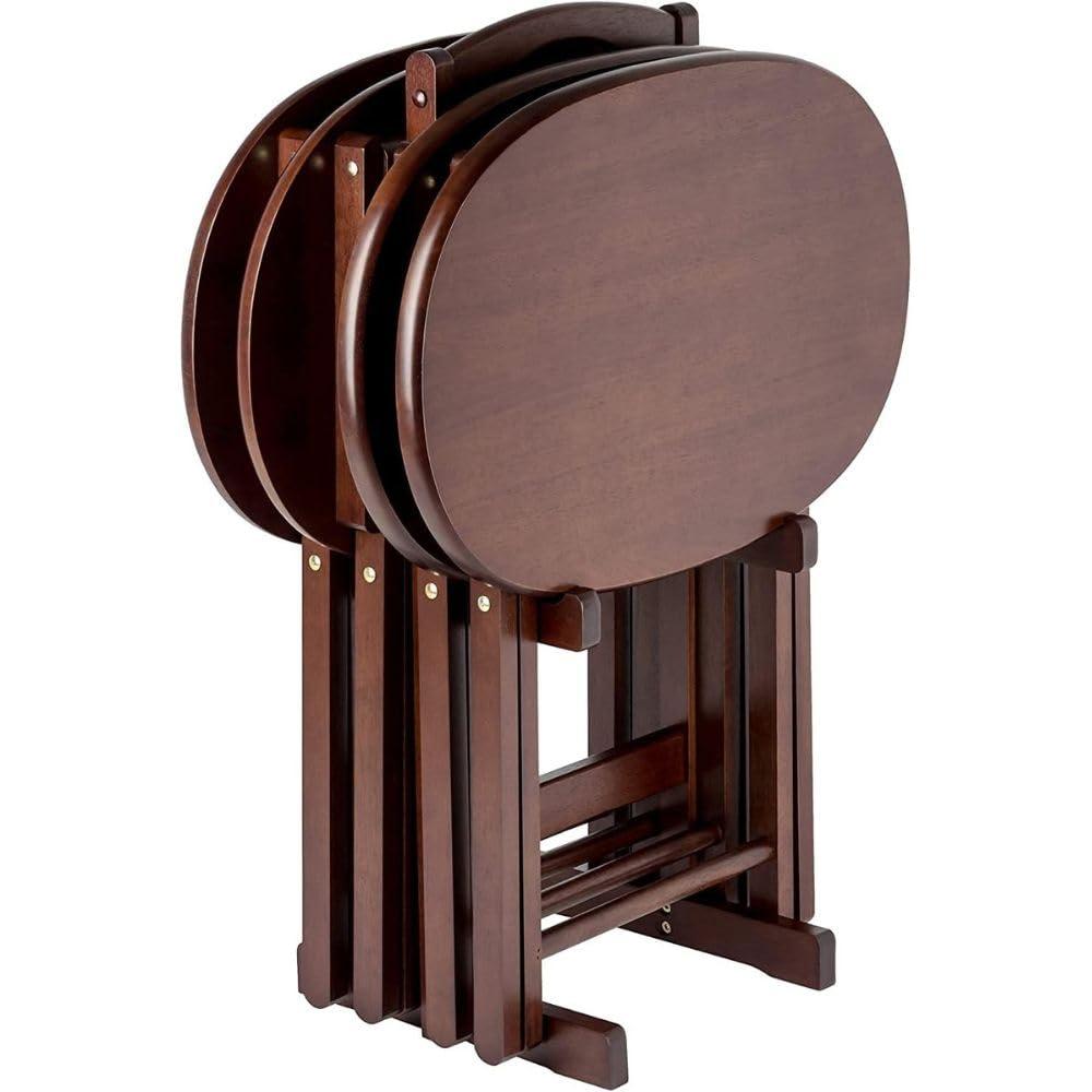 5pc Nathan Snack Table Set In Cappuccino Brown - Winsome
