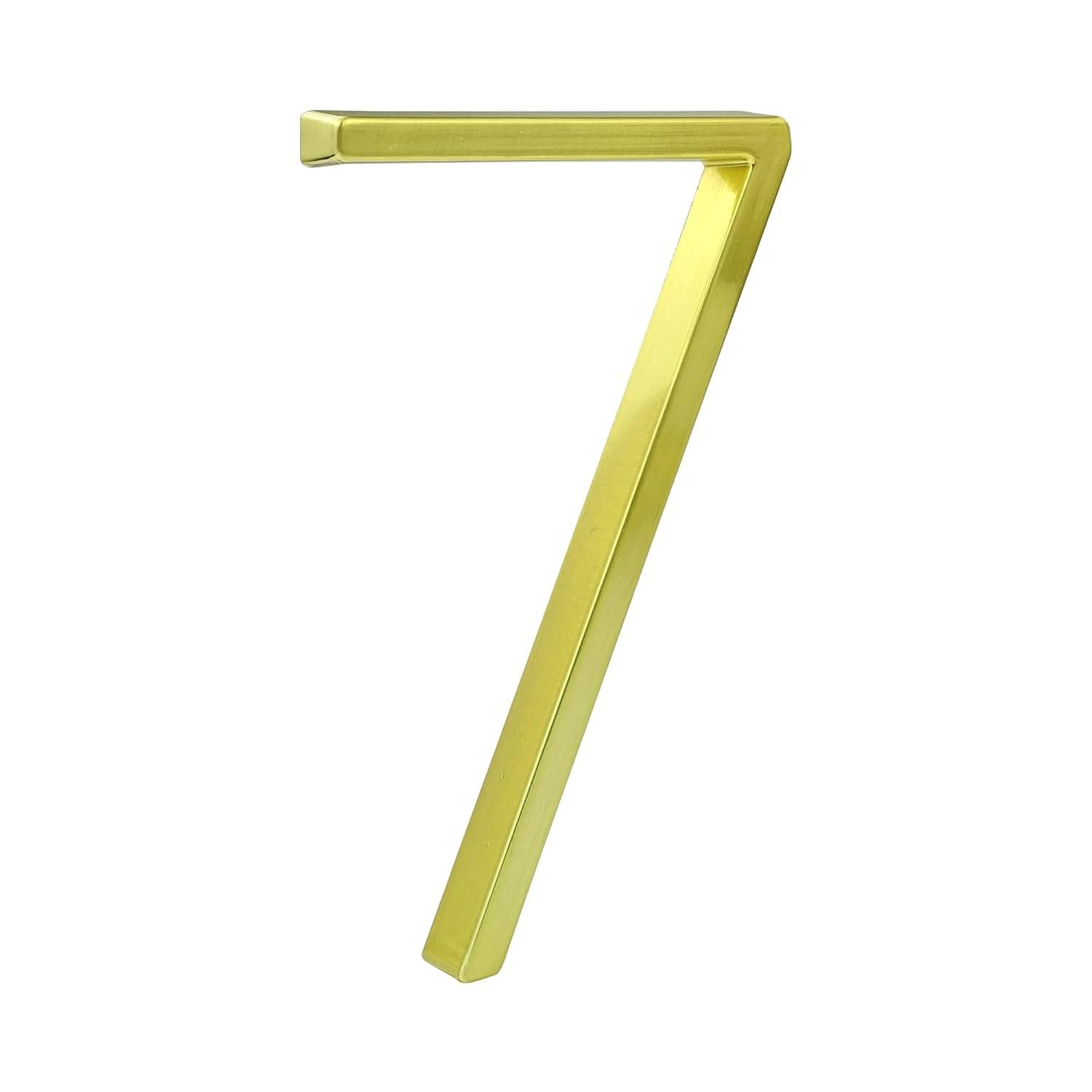 HASWARE House Number 3 inch (7.5 cm) Self Adhesive Letters Apartment Door Numbers Street Address Plaque Home Stylish Decor, Acrylic(7, Golden)