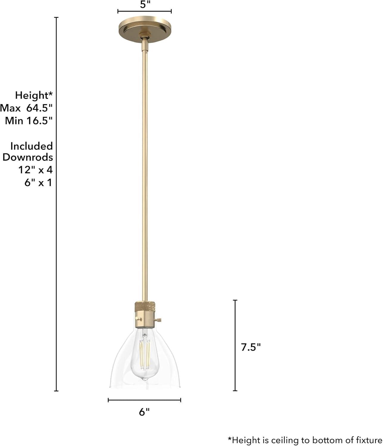 Vintage Gold Glass Mini Pendant Light